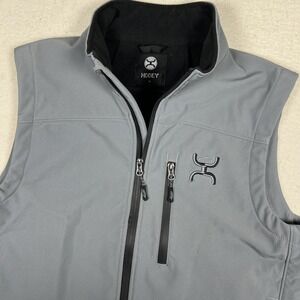 Hooey Vest Mens M Gray Full Zip Softshell Fleece Lined Western Outdoor